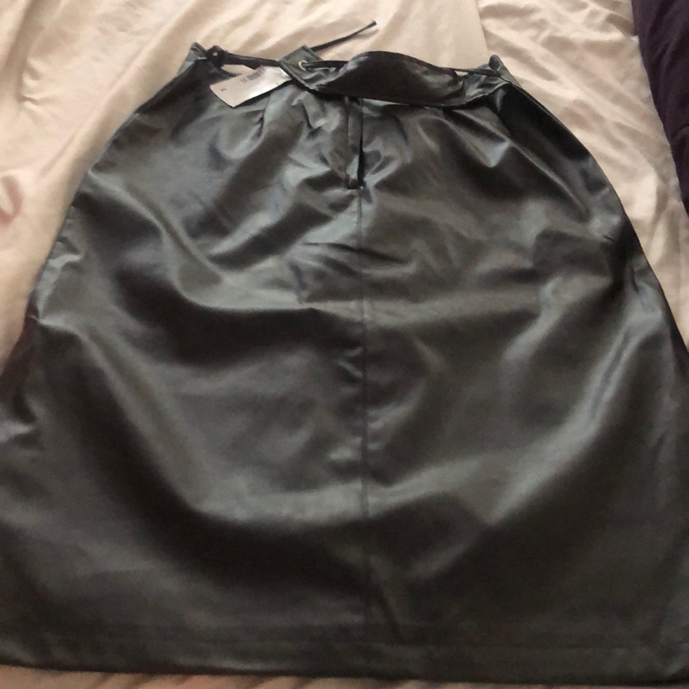 Brown faux leather skirt